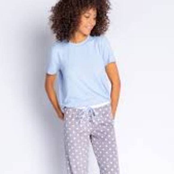 PJ Salvage RELOVED Short Sleeve Pajama Lounge Top Ice Blue XL Style # RIRLT NEW - Picture 1 of 6